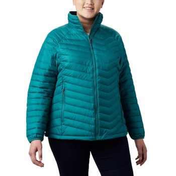 Columbia Jas Dames, Powder Lite Plus Size LichtGroen, 78AFTYOCV